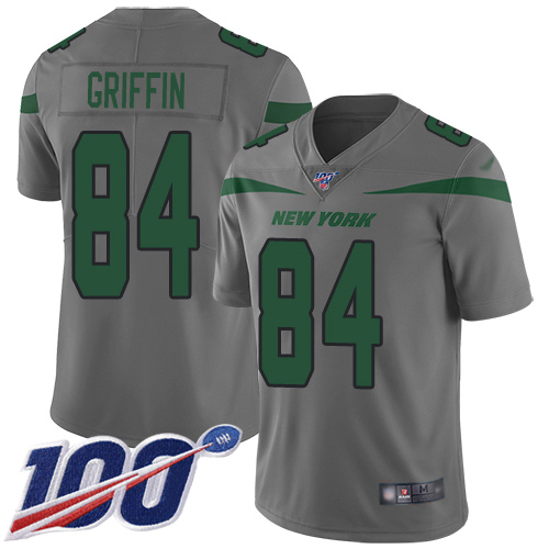 New York Jets Limited Gray Youth Ryan Griffin Jersey NFL Football #84 100th Season Inverted Legend